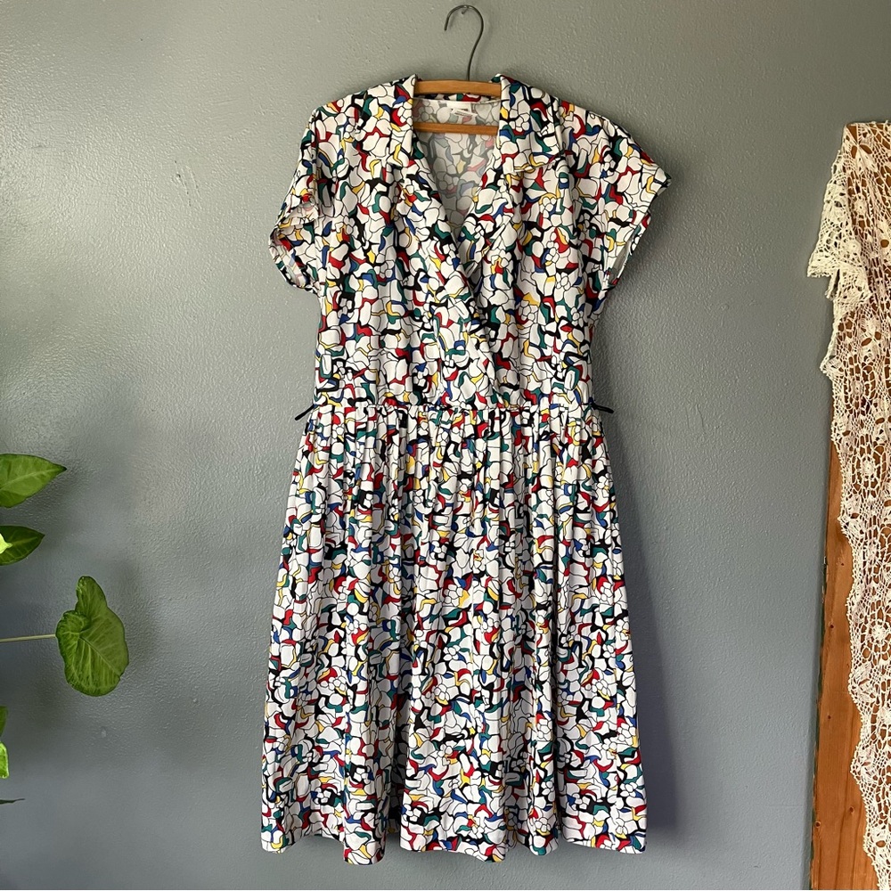 Multicolor Abstract Print Women's Dress